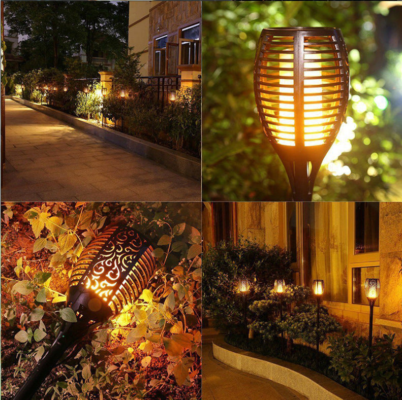 12LED Outdoor Mini Solar Torch Lights Flickering Flame Waterproof Security Landscape Romantic Decorative Solar Lamp