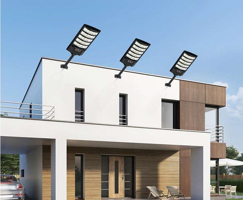 600W Outdoor Solar LED Street Light (Includes Waterproof Remote Control) — 6000K Cool White Light, ABS Material; Suitable for Garden, Courtyard, Home, and Road Lighting; IP66 Protection Rating.