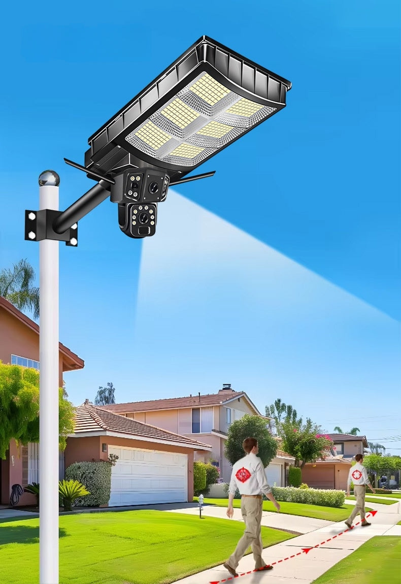 APP-Controlled Integrated Solar Streetlight & Security Monitoring System | IP65 Rated | 4G Connectivity | Outdoor LED Solar Streetlight with Camera — Ideal for Home Courtyards