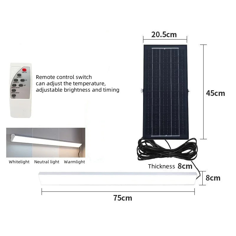 High Quality Solar Lights Street Lamp Outdoor Led Long Strip Solar Wall Lamp Garden Landscape Lighting Aluminium for Home Decor