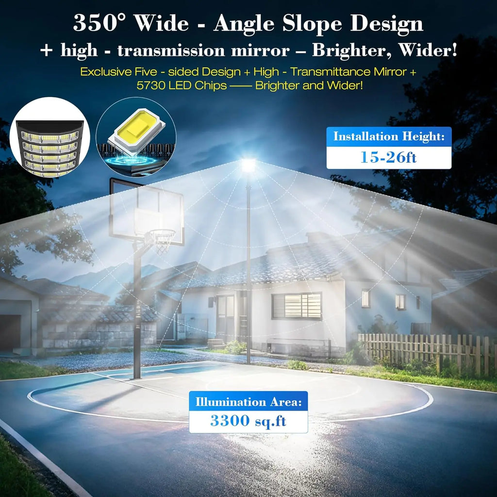 600W Outdoor Solar LED Street Lights with Waterproof Remote Control 6000K ABS for Garden Yard Home Road Lamp IP66 Rating