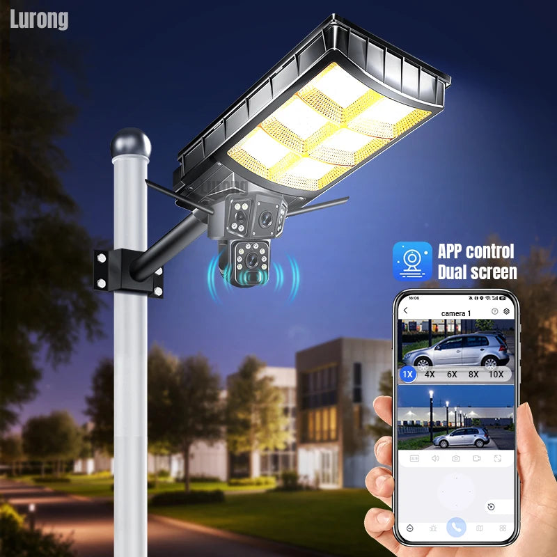 All in One Security CCTV System APP Control Solar Street Light Ip65 4G Home Garden LED Solar Street Light With Camera Outdoor