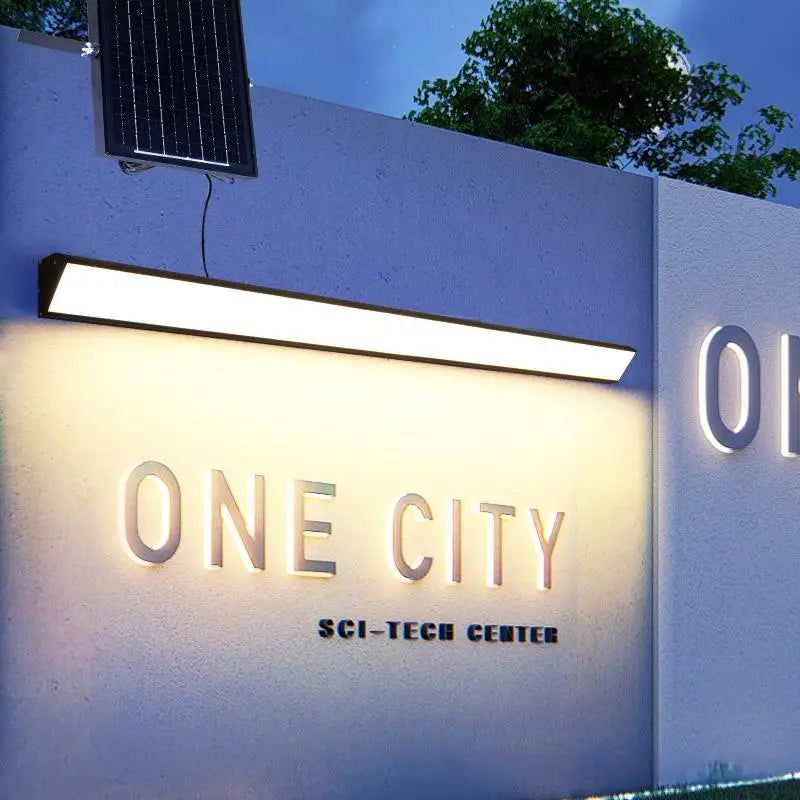 High Quality Solar Lights Street Lamp Outdoor Led Long Strip Solar Wall Lamp Garden Landscape Lighting Aluminium for Home Decor