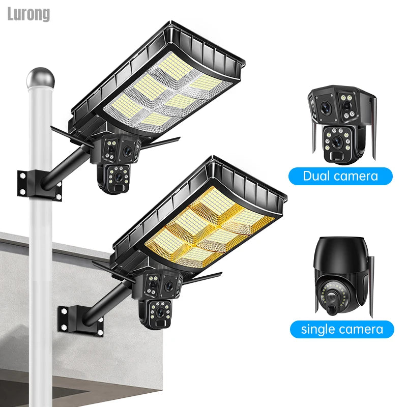 All in One Security CCTV System APP Control Solar Street Light Ip65 4G Home Garden LED Solar Street Light With Camera Outdoor